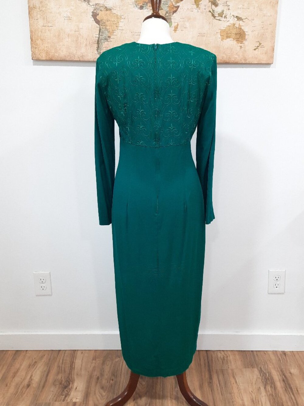 Vtg 80s long sleeve embroidered dress - Carol Anderson brand - Picture 4 of 12